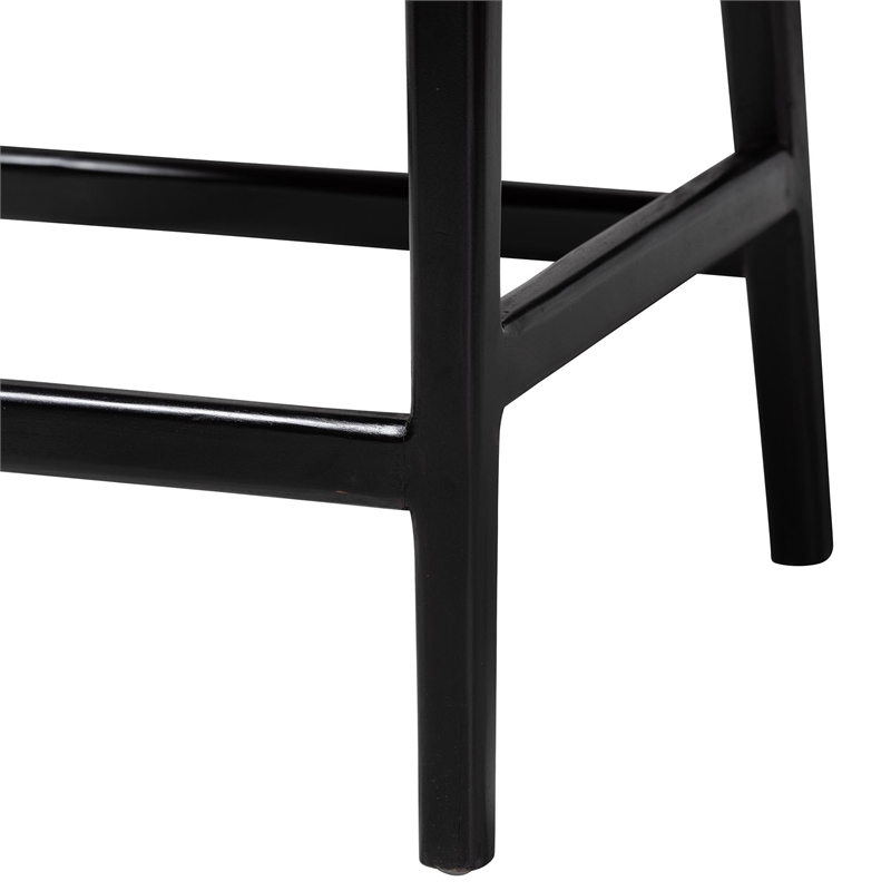 bali & pari Abiel Natural Rattan Counter Stool with Arms and Removable Cushion