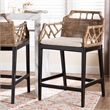 bali & pari Abiel Natural Rattan Counter Stool with Arms and Removable Cushion