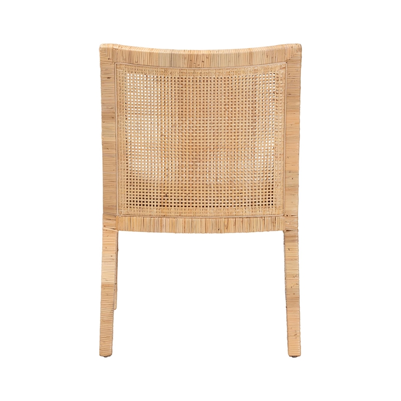 bali & pari Alexis Natural Rattan Dining Chair - Handcrafted Accent Chair