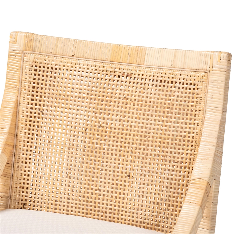 bali & pari Alexis Natural Rattan Dining Chair - Handcrafted Accent Chair