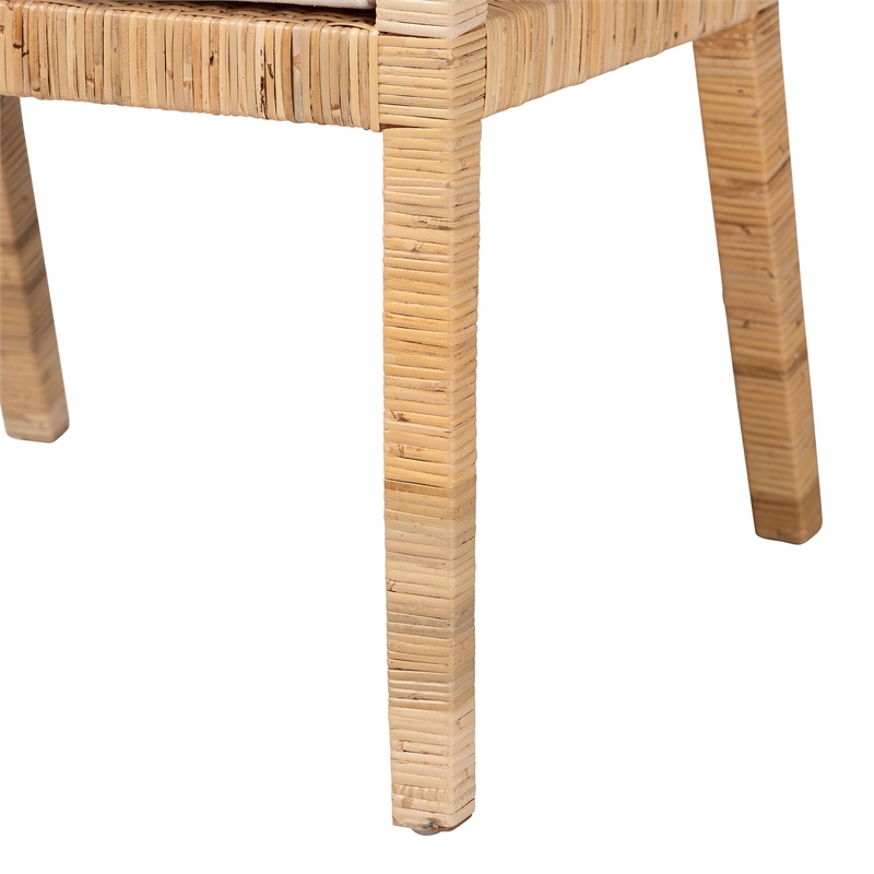 bali & pari Alexis Natural Rattan Dining Chair - Handcrafted Accent Chair