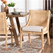 bali & pari Alexis Natural Rattan Dining Chair - Handcrafted Accent Chair