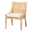 bali & pari Alexis Natural Rattan Dining Chair - Handcrafted Accent Chair