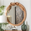 bali & pari Creusa Natural Rattan Round Wall Mirror -Handwoven Wicker Frame