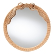 bali & pari Creusa Natural Rattan Round Wall Mirror -Handwoven Wicker Frame