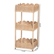 bali & pari Brooks Natural Rattan 3-Tier Storage Shelf Wicker Display Stand