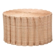 bali & pari Kensley Natural Rattan Coffee Table Handwoven Round Accent Table