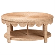 bali & pari Latoya Natural Rattan Coffee Table - Handwoven Round Wicker Table