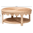 bali & pari Latoya Natural Rattan Coffee Table - Handwoven Round Wicker Table
