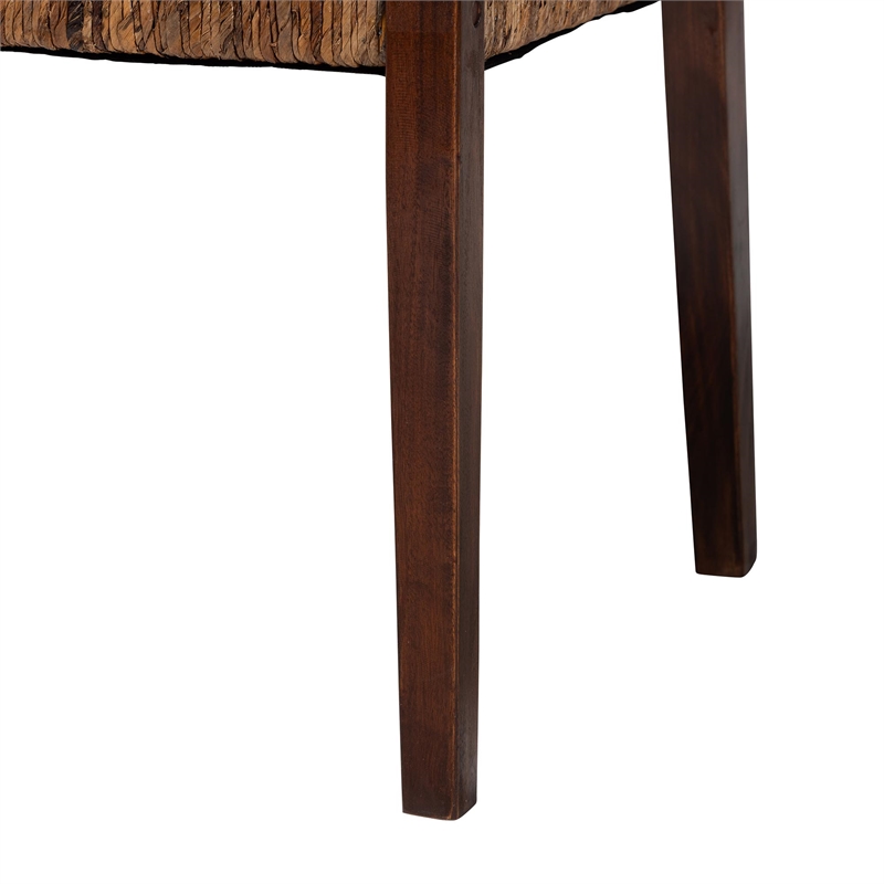 bali & pari Cordoba 2-Piece Seagrass Armchairs Wood Dining Chair Dark Brown
