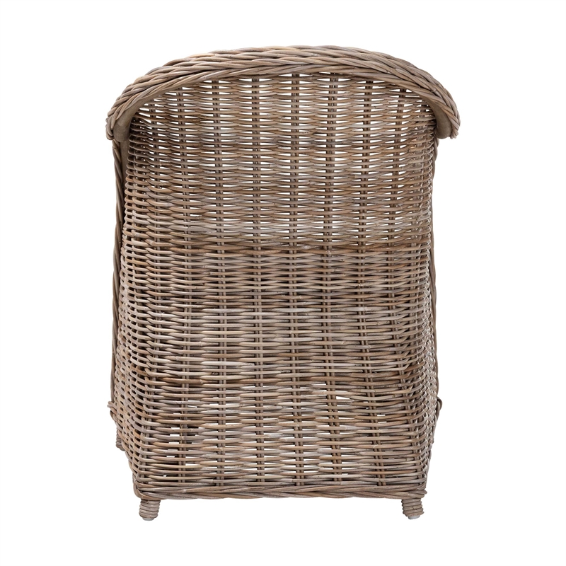 bali & pari Amanda Natural Rattan Armchair Handwoven Wicker Barrel Chair
