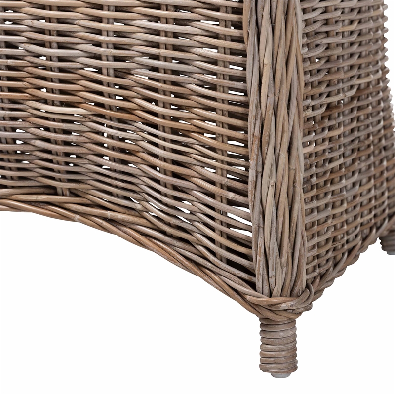 bali & pari Amanda Natural Rattan Armchair Handwoven Wicker Barrel Chair