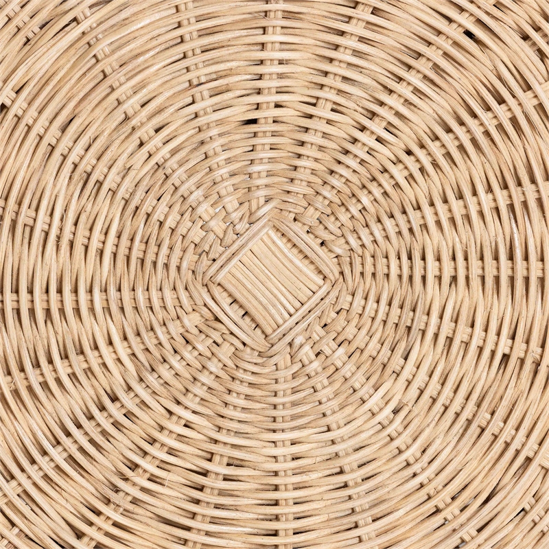 bali & pari Natala Rattan End Table Handwoven Wicker Tulip Accent Table