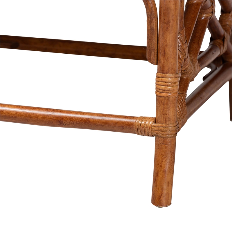 bali & pari Morley Marbled Tortoise Natural Rattan Ottoman