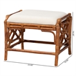 bali & pari Morley Marbled Tortoise Natural Rattan Ottoman