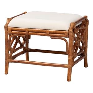 bali & pari Morley Marbled Tortoise Natural Rattan Ottoman