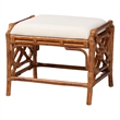 bali & pari Morley Marbled Tortoise Natural Rattan Ottoman