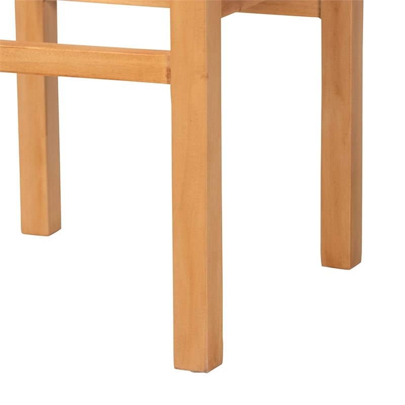 bali & pari Pava Woven Seagrass Bar Stool Solid Mahogany Wood Stool