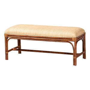 bali & pari Belen Marbled Tortoise Natural Rattan Bench Handwoven Wicker Seating
