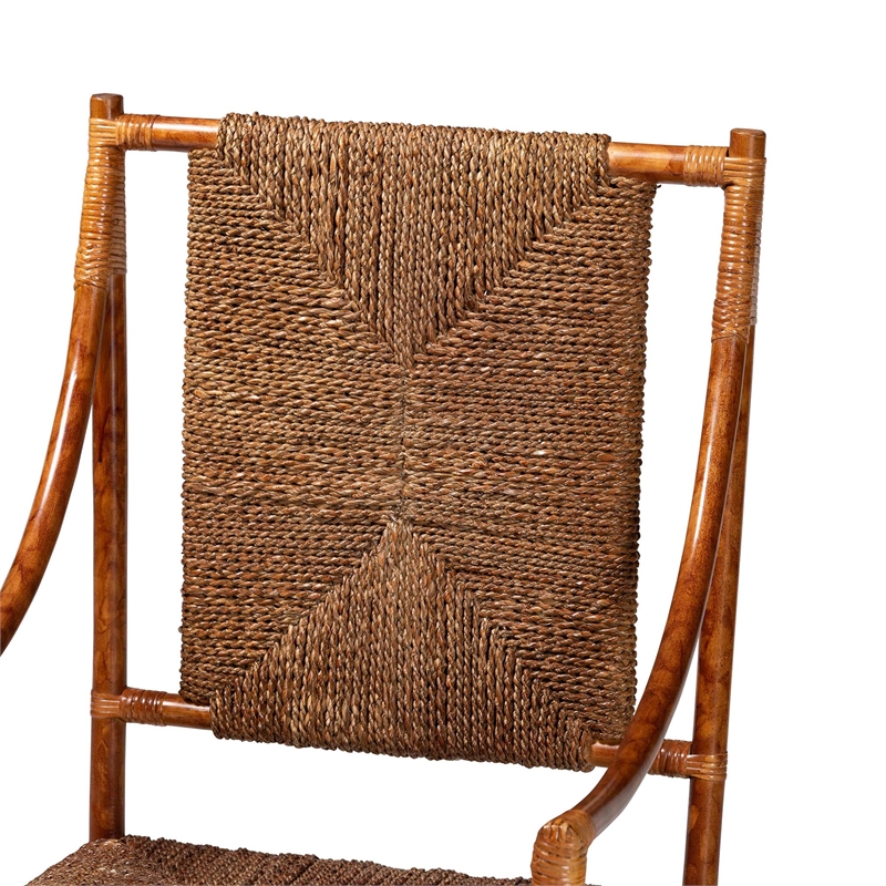 bali & pari Ramos Marbled Tortoise Natural Rattan and Seagrass Armchair