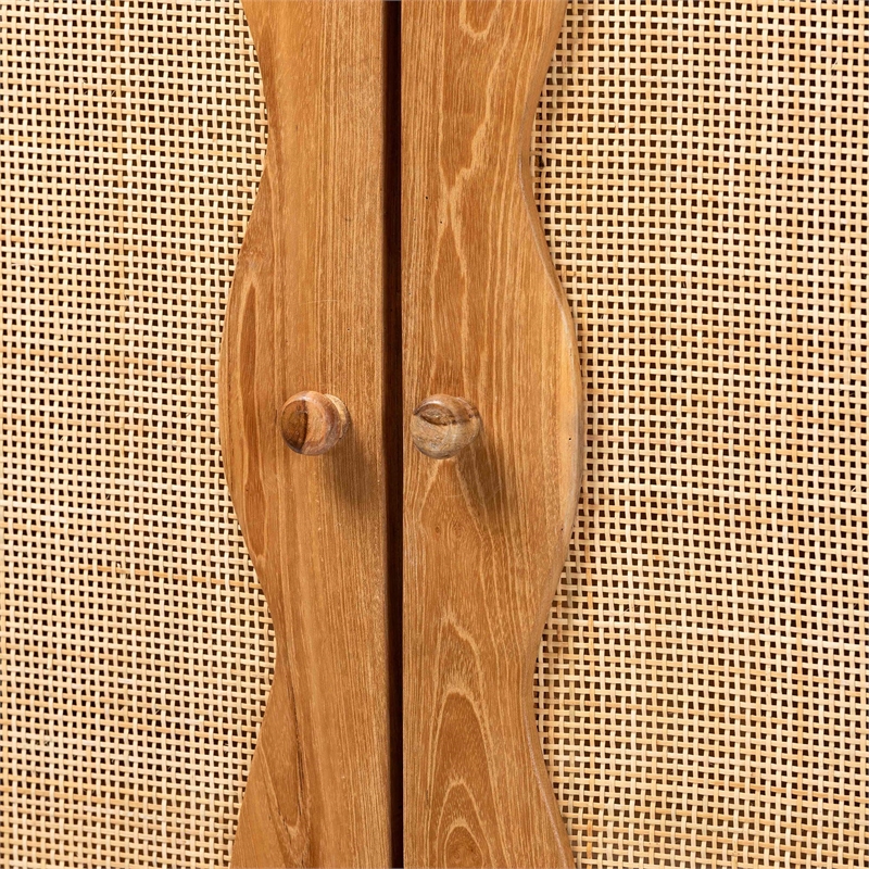 bali & pari Augusto Teak Wood Cabinet 2-Door Storage Organizer