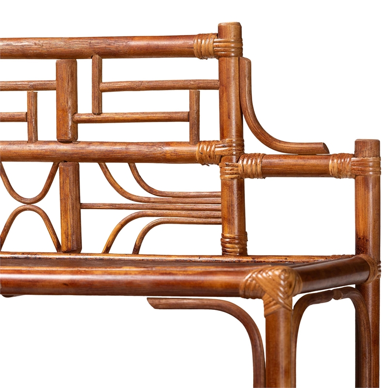 bali & pari Aleya Marbled Tortoise Natural Rattan Display Shelf
