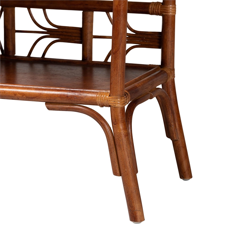 bali & pari Aleya Marbled Tortoise Natural Rattan Display Shelf