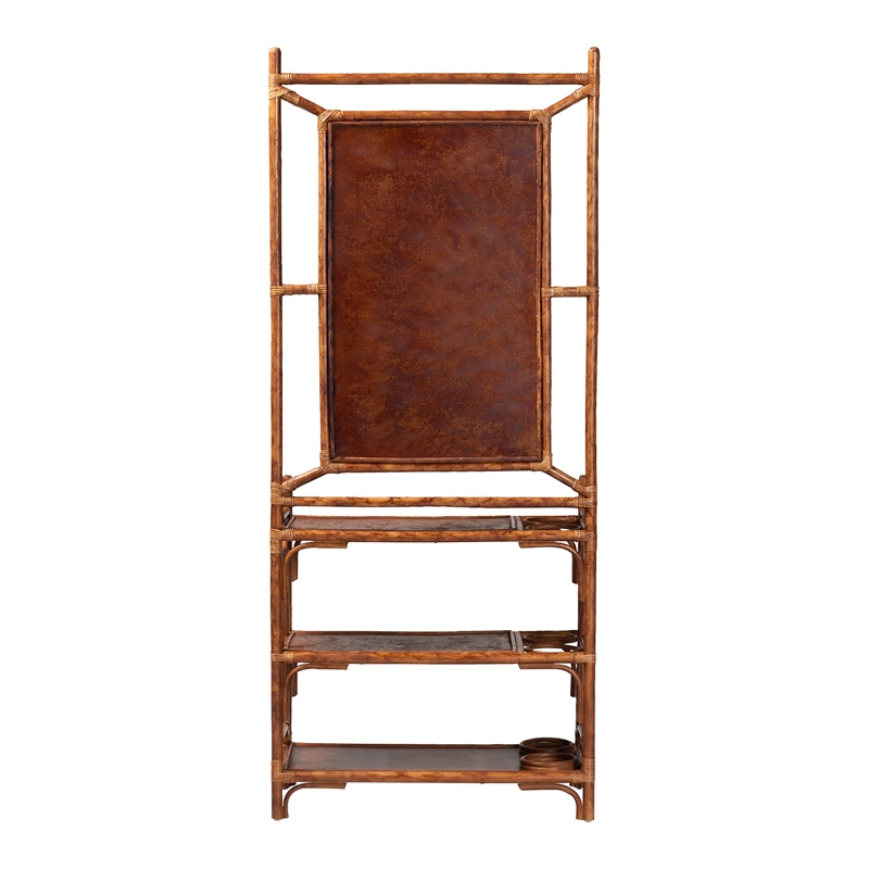 bali & pari Feyre Marbled Tortoise Natural Rattan Hall Tree