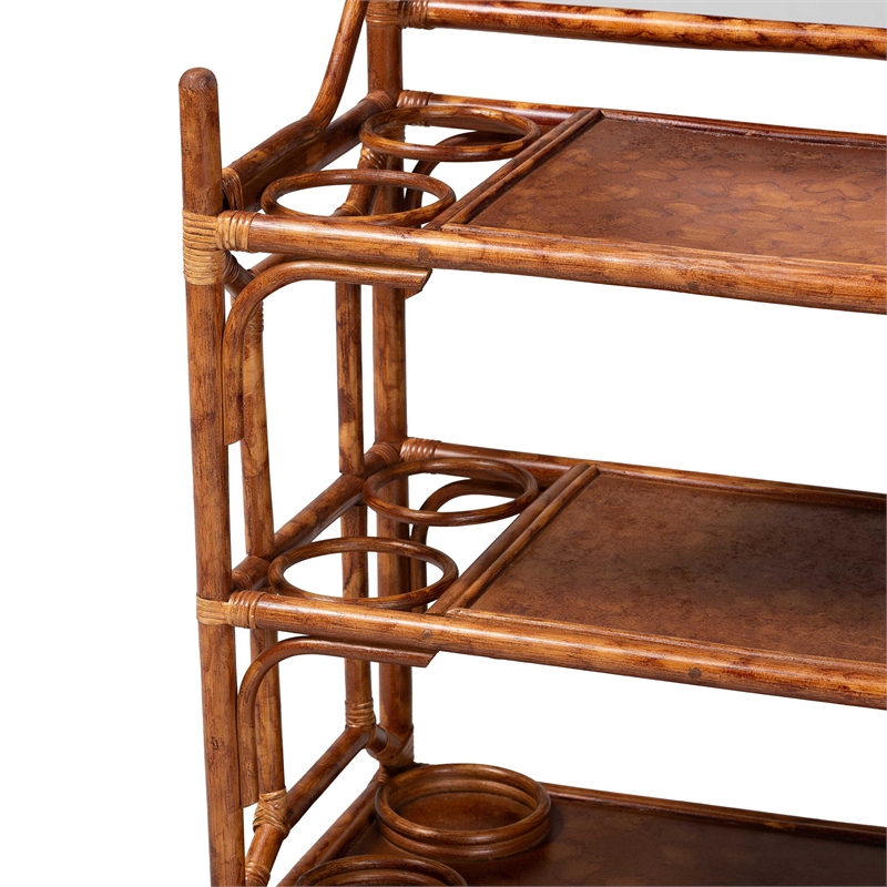 bali & pari Feyre Marbled Tortoise Natural Rattan Hall Tree