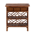 bali & pari Daemyn Marbled Tortoise Natural Rattan Nightstand