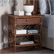 bali & pari Daemyn Marbled Tortoise Natural Rattan Nightstand