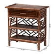 bali & pari Daemyn Marbled Tortoise Natural Rattan Nightstand