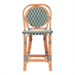 bali & pari Mattie Rattan Bistro Counter Stool Handwoven Accent Seating Green