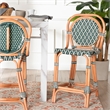 bali & pari Mattie Rattan Bistro Counter Stool Handwoven Accent Seating Green