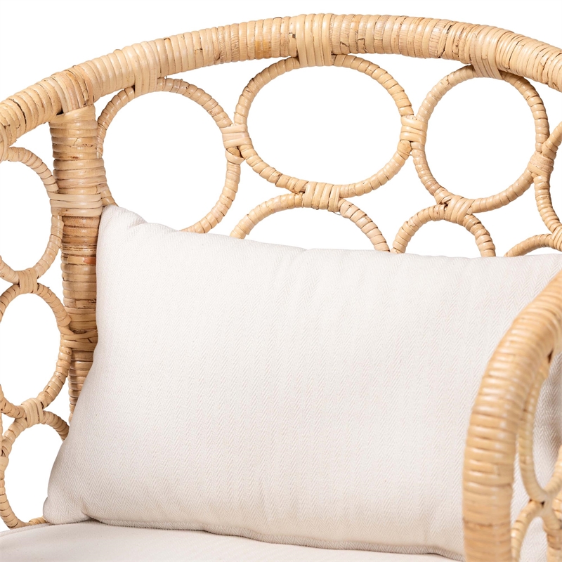 bali & pari Prisca Natural Rattan Counter Stool with Bubble Frame