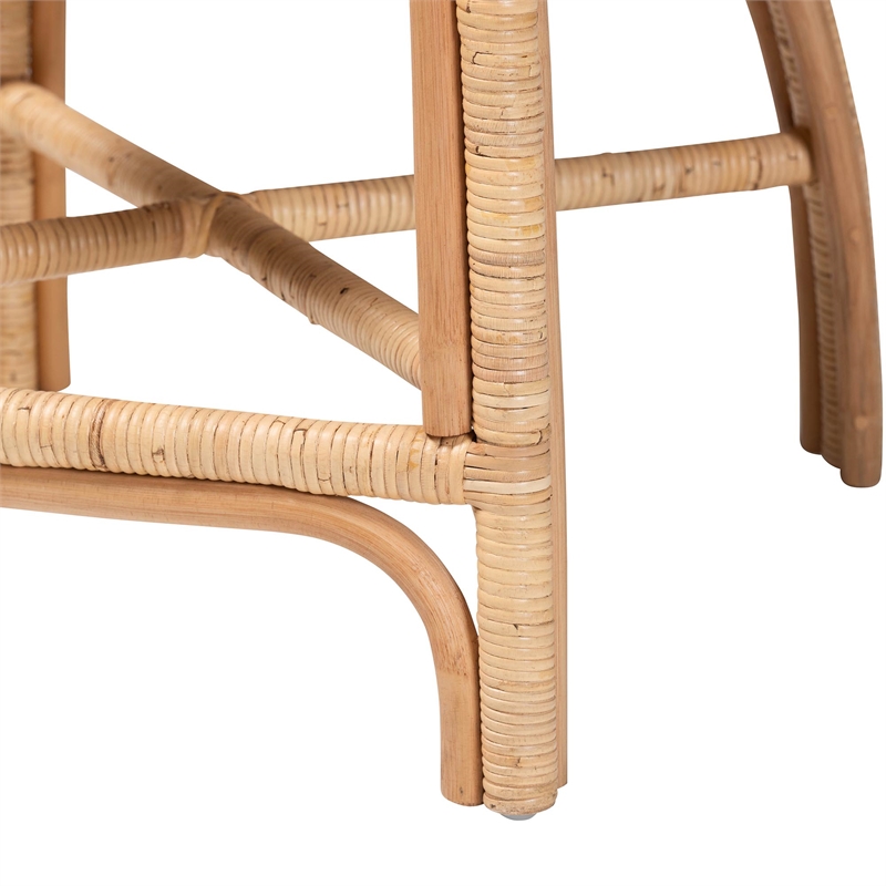 bali & pari Prisca Natural Rattan Counter Stool with Bubble Frame