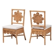 bali & pari Abagale Natural Rattan 2-Piece Dining Chair Set