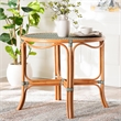 bali & pari Mattie Natural Rattan Round Bistro Dining Table Green