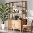 bali & pari Mortis Rattan Open-Shelf Storage Cabinet 4-Tier Display Shelf