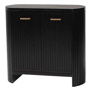 bali & pari Keshet Fluted Wood Storage Cabinet 2-Door Accent Cabinet