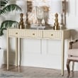 bali & pari Leeba Console Table 3-Drawer Accent Table with Fluted Wood