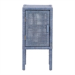 bali & pari Vivan Natural Rattan Nightstand Wood Accent Bedside Table Navy Blue