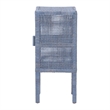 bali & pari Vivan Natural Rattan Nightstand Wood Accent Bedside Table Navy Blue