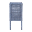 bali & pari Vivan Natural Rattan Nightstand Wood Accent Bedside Table Navy Blue