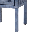 bali & pari Vivan Natural Rattan Nightstand Wood Accent Bedside Table Navy Blue