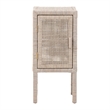 bali & pari Vivan Natural Rattan Nightstand Accent Bedside Table French Grey