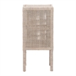 bali & pari Vivan Natural Rattan Nightstand Accent Bedside Table French Grey
