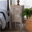 bali & pari Vivan Natural Rattan Nightstand Accent Bedside Table French Grey