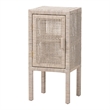 bali & pari Vivan Natural Rattan Nightstand Accent Bedside Table French Grey