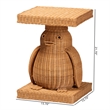 bali & pari Pembroke Penguin End Table Rattan Sculptural Accent Side Table